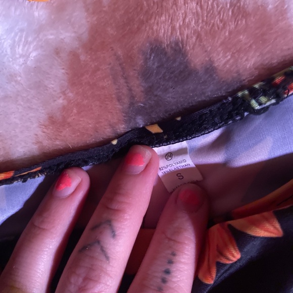 Orange Sunflower Tummy Control Two piece Bikini Bathing suit - Picture 5 of 15